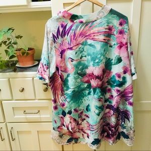 Watercolor crane kimono